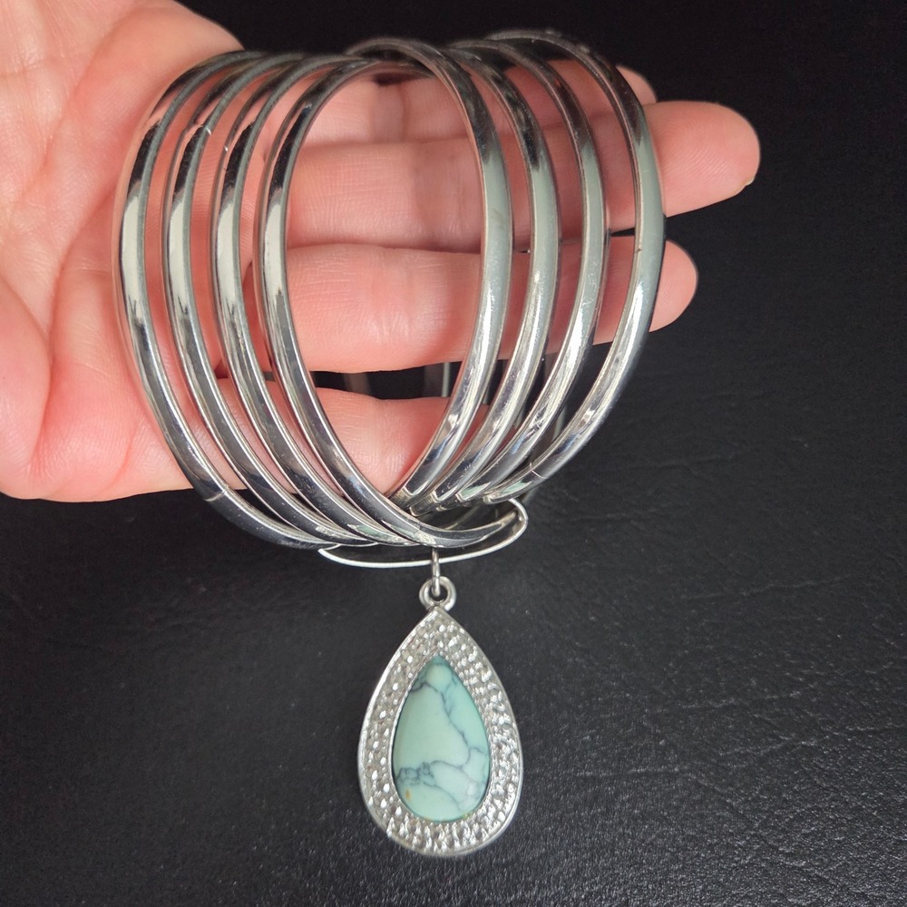 Samantha Wills Bohemian Bardot Turquoise Teardrop Ring Bangle Set Silver Pave - Picture 13 of 15